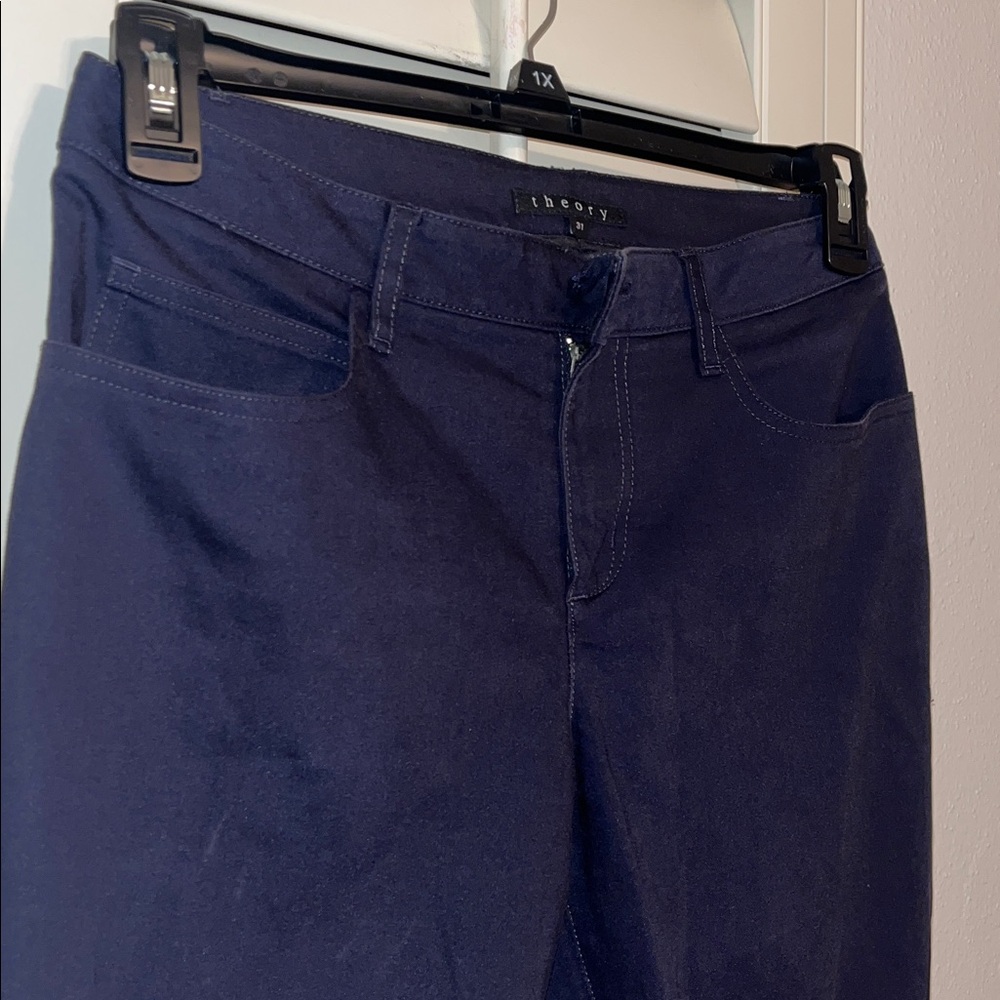 Theory Billy AW PAVIA Navy Skinny Jeans Size 31 USA MADE *Missing Button* - Picture 7 of 9